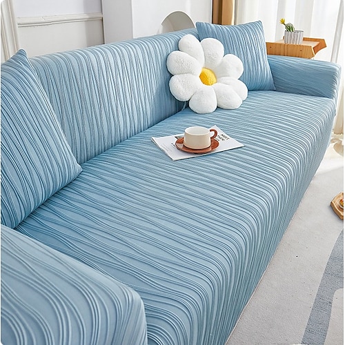 Kühlender Sofabezug aus Eisseide, dehnbarer Sofaüberzug, Sommersofaschutz, waschbar, staubdicht, universeller elastischer Sofabezug für Wohnzimmer und Zuhause Image