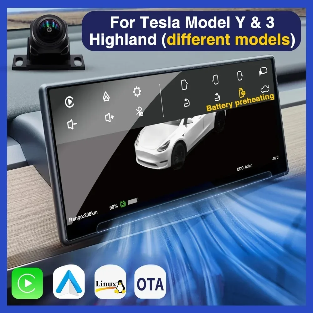 VASTZ für Tesla Model 3, Highland Y HUD-Treiber, vorderer Tacho-Bildschirm, hochwertiges Display, Lüftungsschlitz-Panel-Kamera Image