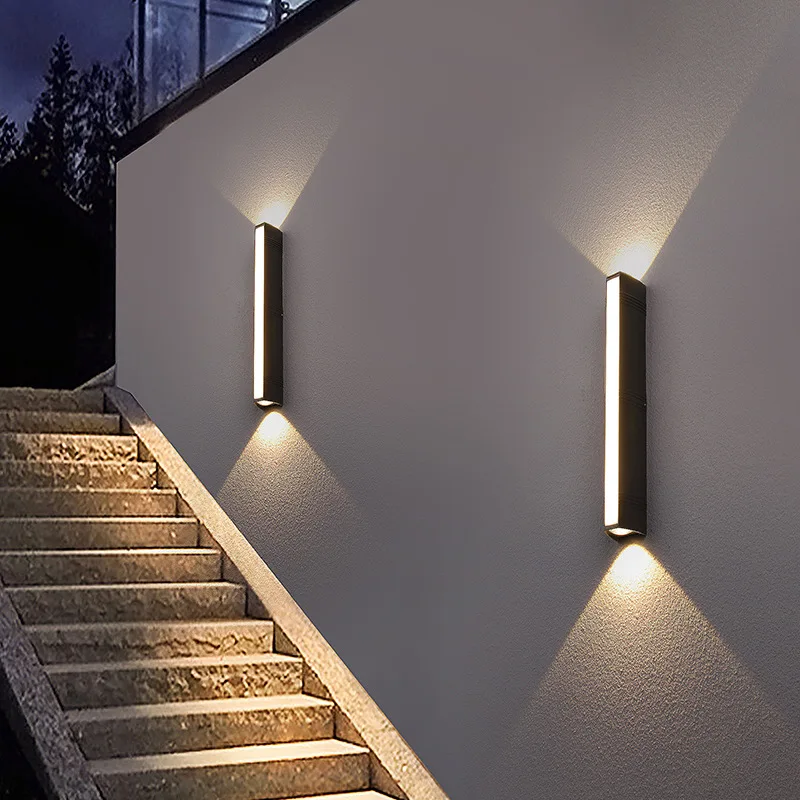 Moderne wasserdichte Outdoor lange Streifen LED Wand leuchte IP65 Aluminium Wand leuchte Garten Veranda Wand leuchte Licht Home Leuchten Leuchte