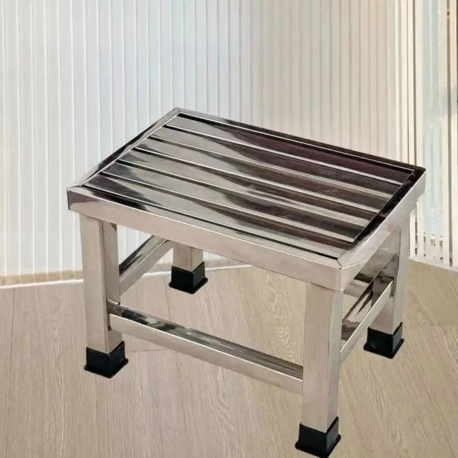 Edelstahl Niedriger Kleiner Hocker Badezimmer Duschhocker Metall Eisen Badesitz Tritthocker Tragbarer Sitzhocker