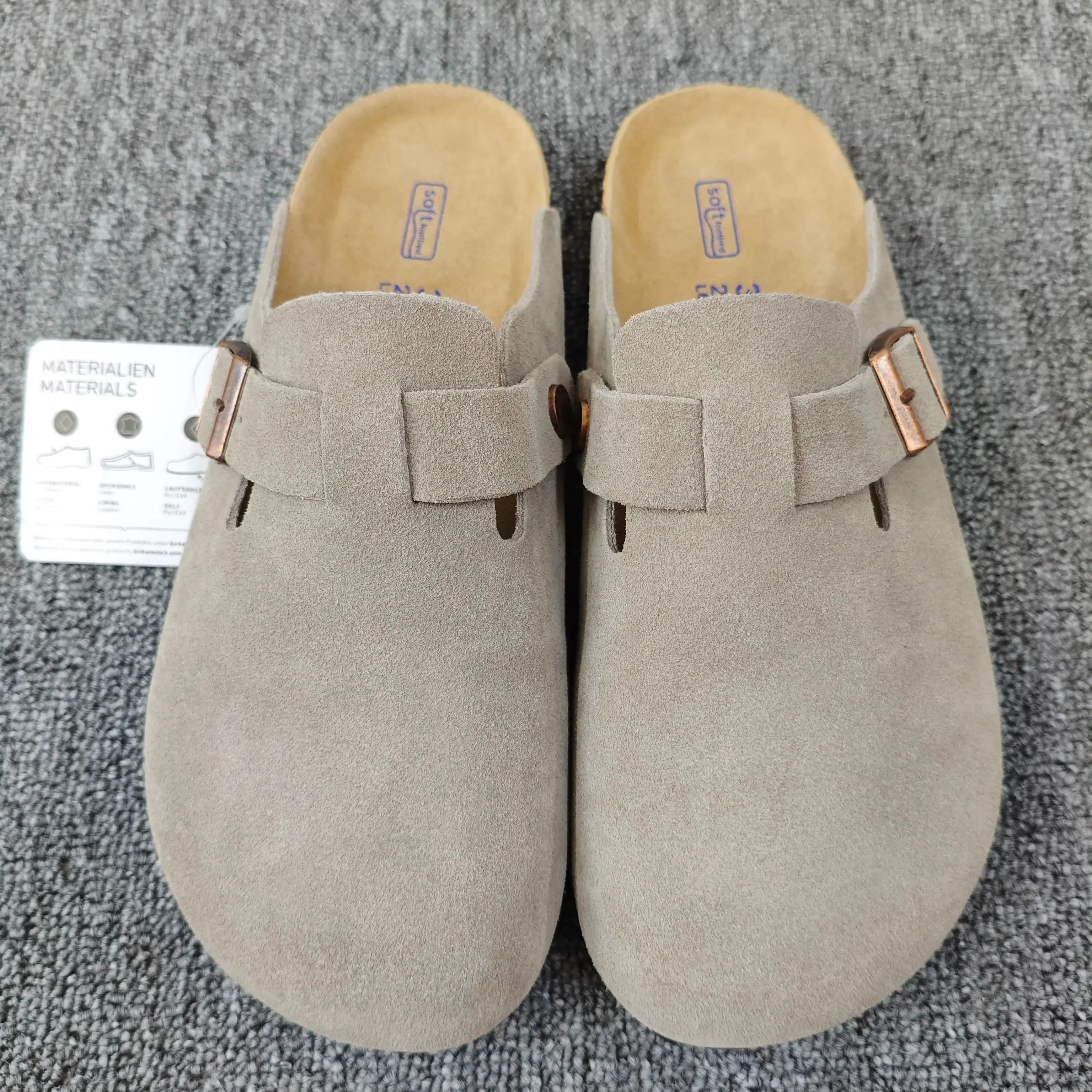 Herren-Freizeitschuhe & Damen-Sandalen: Komfortable Geschlossene Pantoffeln mit Korkfußbett für Innen- und Außenbereich