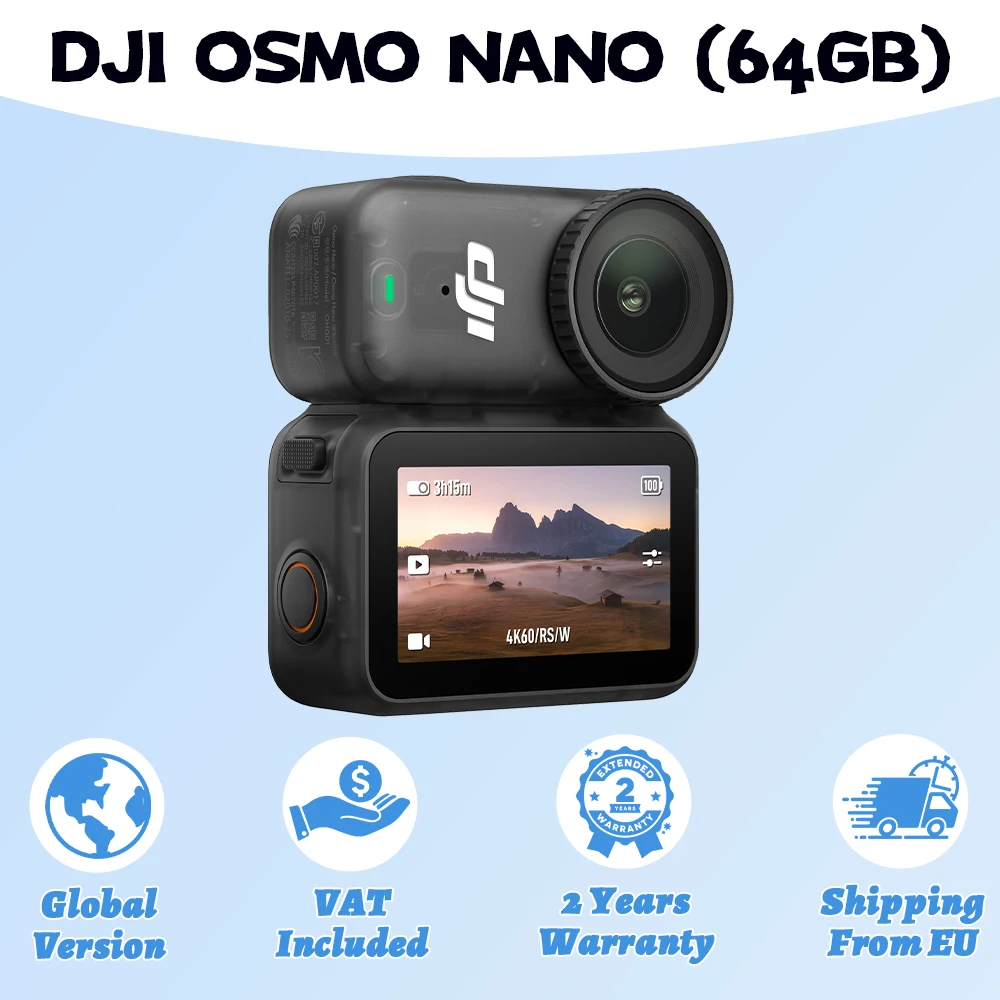 DJI OSMO NANO Lightweight Sports Action Video Cameras 1/1.3″ Sensor 143° Wide Wearable Camera For Cycling Running Vlogging Image