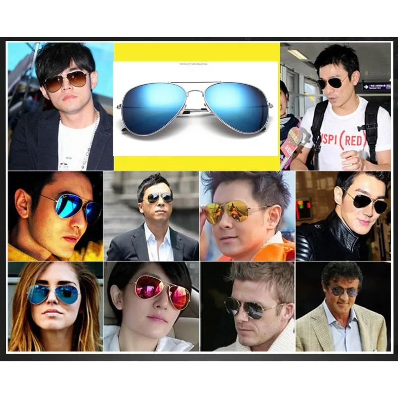 Aviator Piloten-Sonnenbrille für Herren, Marken-Sonnenbrille für Damen, Schwarze Seesonnenschutzbrille Image