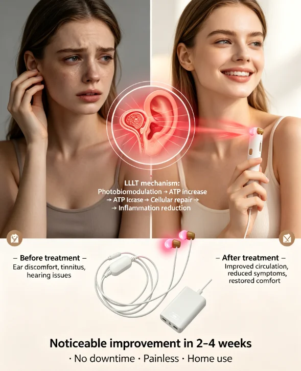 Die neuesten Innovation Laser-Behandlungsakupunktur-Physiotherapiegeräte für die Ohrringe, Tinnitus, Meniere·s Syndrome Image