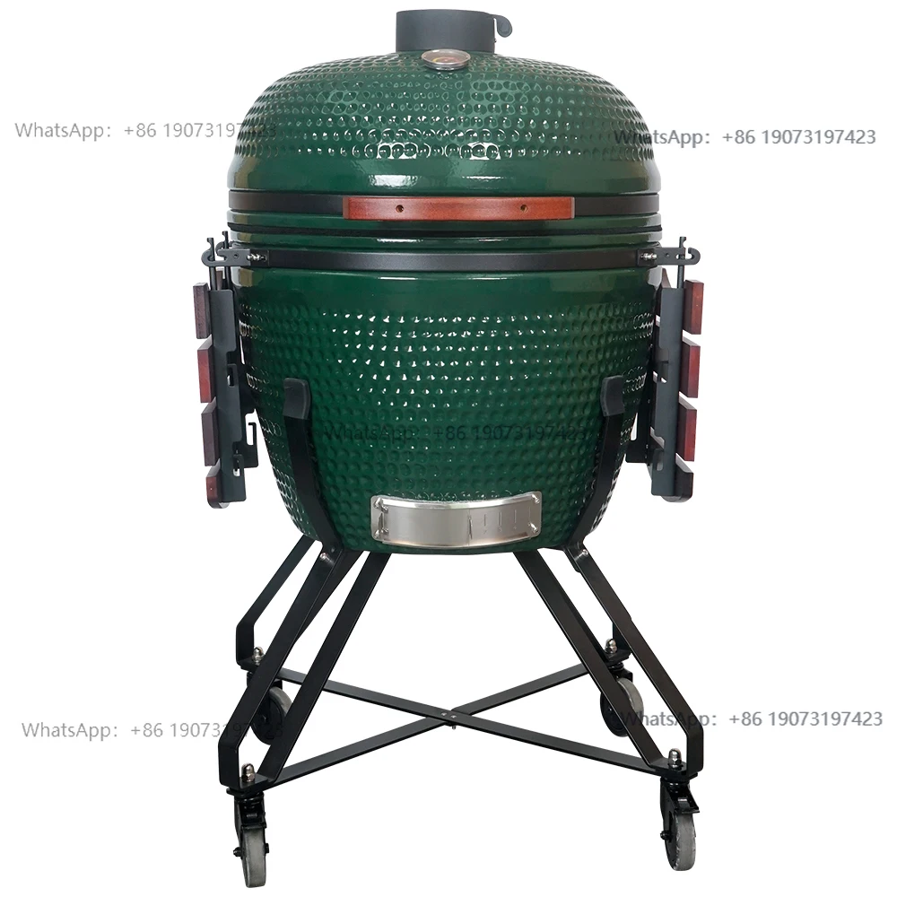 SEB Hersteller 26-Zoll-großer grüner Holzkohle-BBQ-Keramikgrills für den Außenbereich, Kamado-Grill für den Außenbereich Image