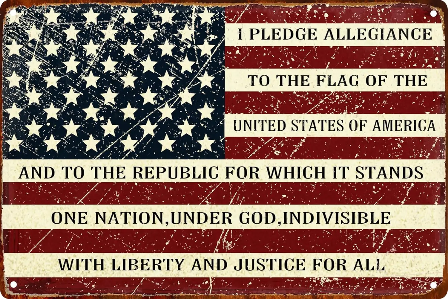 Retro-Metallschild, Vintage-Blechschild, I Allegiance to The Flag of United States America, als Plakette, Poster, für Café, Bar, Wandkunst, Geschenk Image
