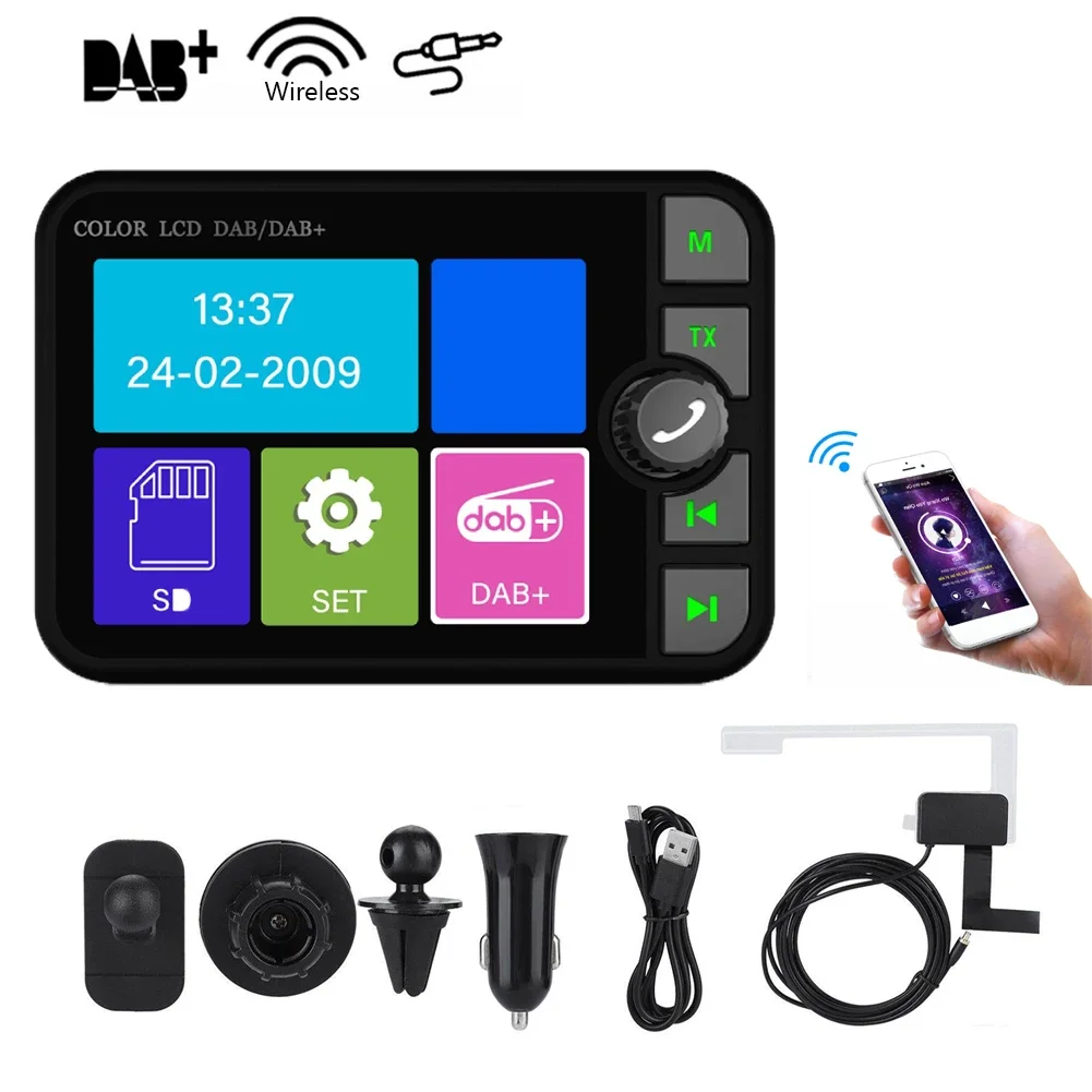 DAB/DAB+Radioempfänger 2,4-Zoll-LCD-Bluetooth-MP3-Player FM-Auto Digitale Signalübertragung Nur für Europa Image
