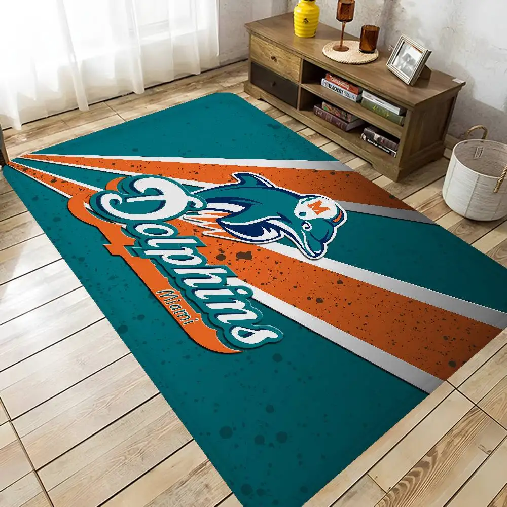 M-Miami D-Dolphins Küchenmatte, günstiger, rutschfest, modern, für Wohnzimmer, Balkon, bedruckt, moderne Heimdekoration Image