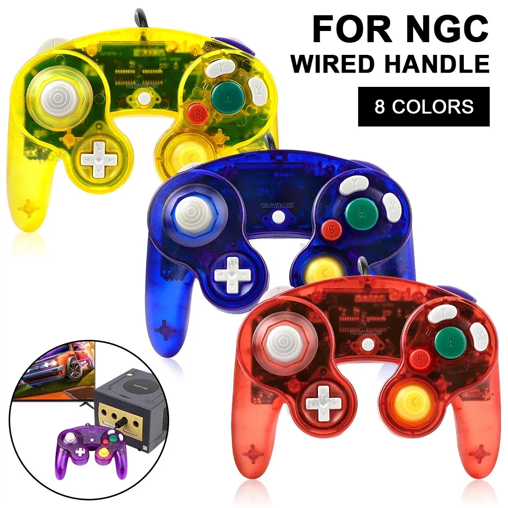 Für NGC Transparenter Kabelgebundener Gamepad für GameCube Spielkonsole Joypad Controller für NGC Klassischer Joystick Retro Gamepad Dropshipping Image