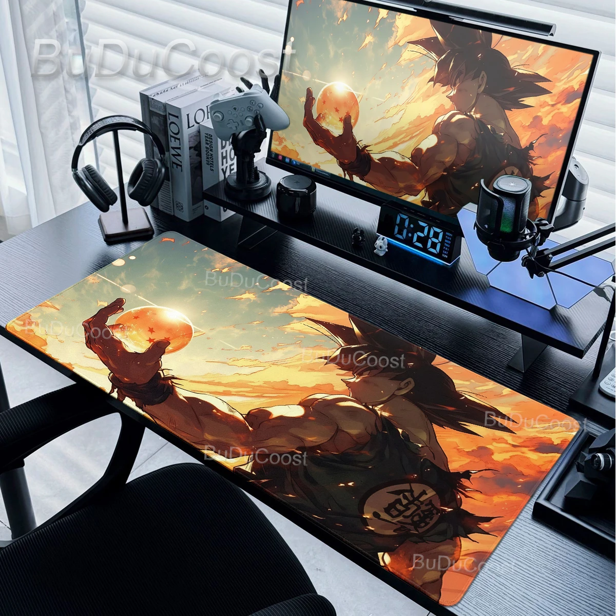 HD-Druck Dragon Ball Mauspad Japanischer Anime Goku Große Schreibtischunterlage PC-Tastatur Erweiterte Matten Gummiunterlage Gaming-Zubehör Image