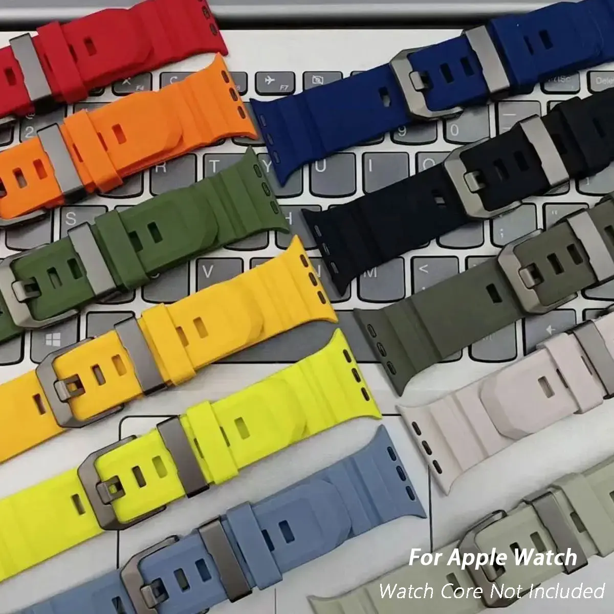 Weiches Silikonarmband für Apple Watch Ultra 2 10 9 8 7 6 SE 5 4 für iWatch 38 40 41mm 42mm 44mm 45mm 46mm 49mm Image