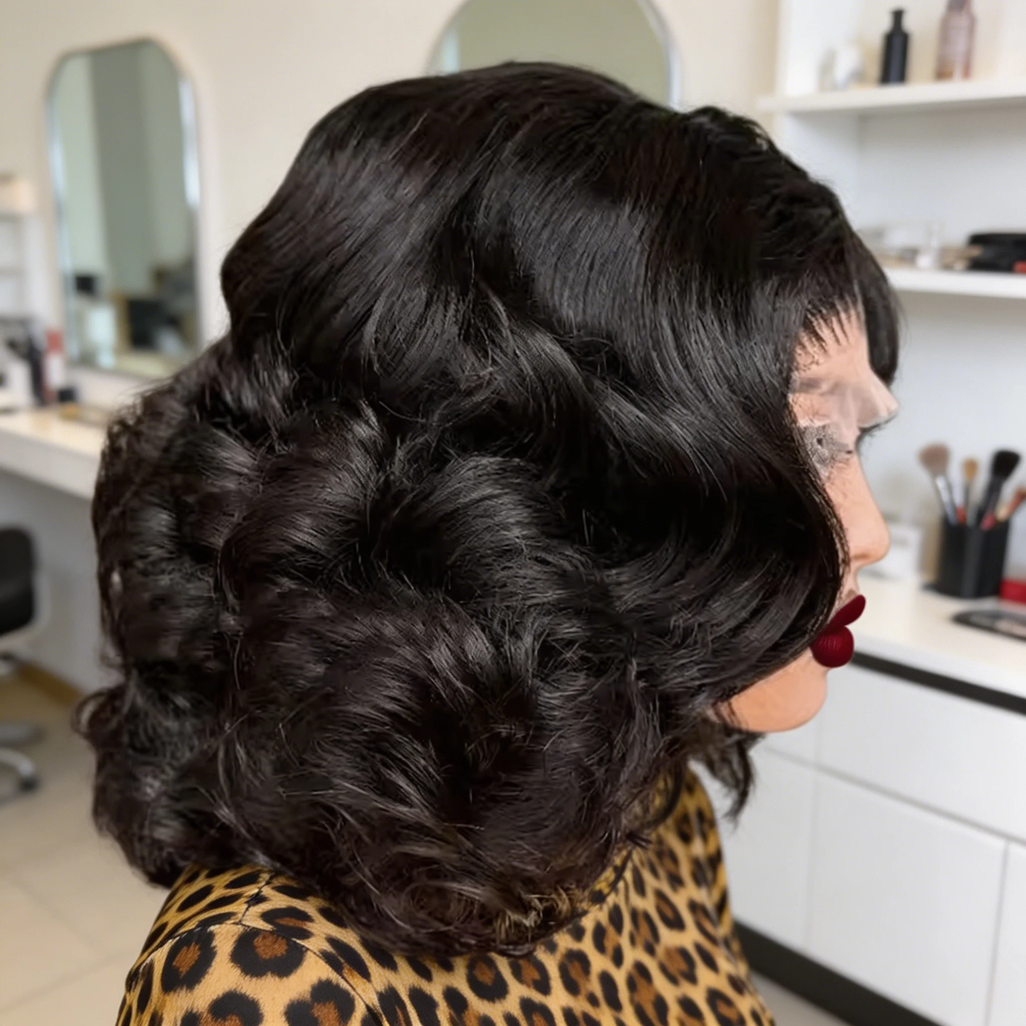 Parrucche Bob Corto 220% Body Wave in Capelli Umani con Frontale in Pizzo Trasparente 13x4, Parrucche Frontali in Pizzo HD 13x6 Pre-Piumate Colore Naturale Senza Colla, Parrucche 7x5 Senza Colla in