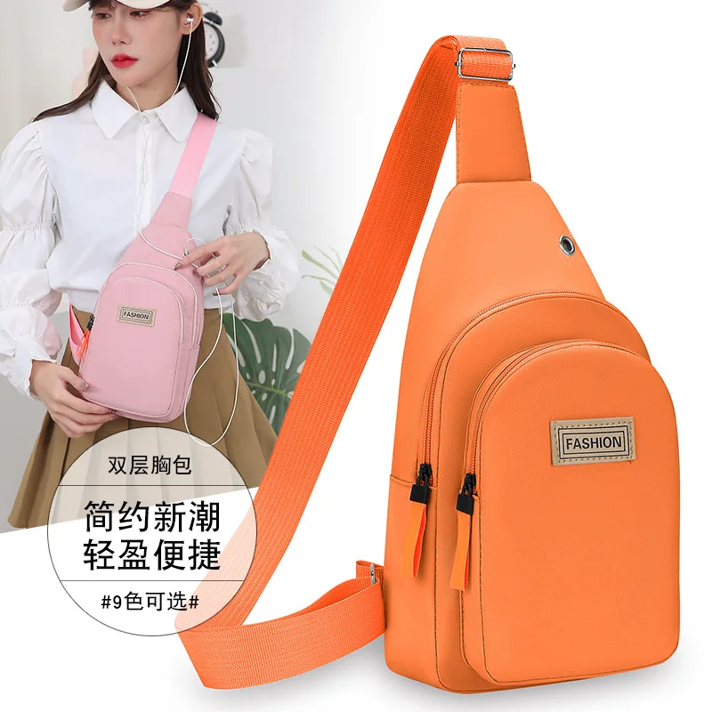 Einfache Doppelschichtige Modische Brusttasche Große Kapazität Einfarbige Schultertasche Vielseitige Damen-Umhängetasche für Pendler Image
