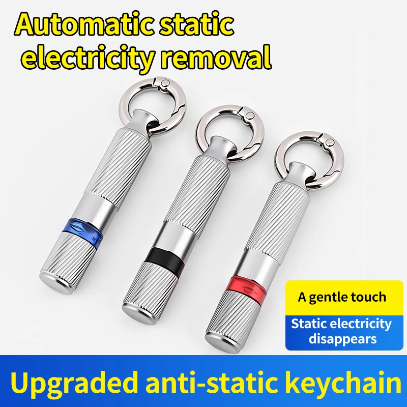 Statischer Stab, elektrostatischer Entlader, tragbarer antistatischer Schlüsselbund, Winter-Trockenklima-Statik-Eliminator, LED-Stromerkennung Image