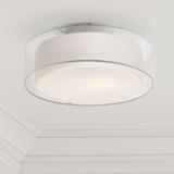 Possini Euro Beverly 12 1/2"W Opal White Dual Shade Drum Ceiling Light