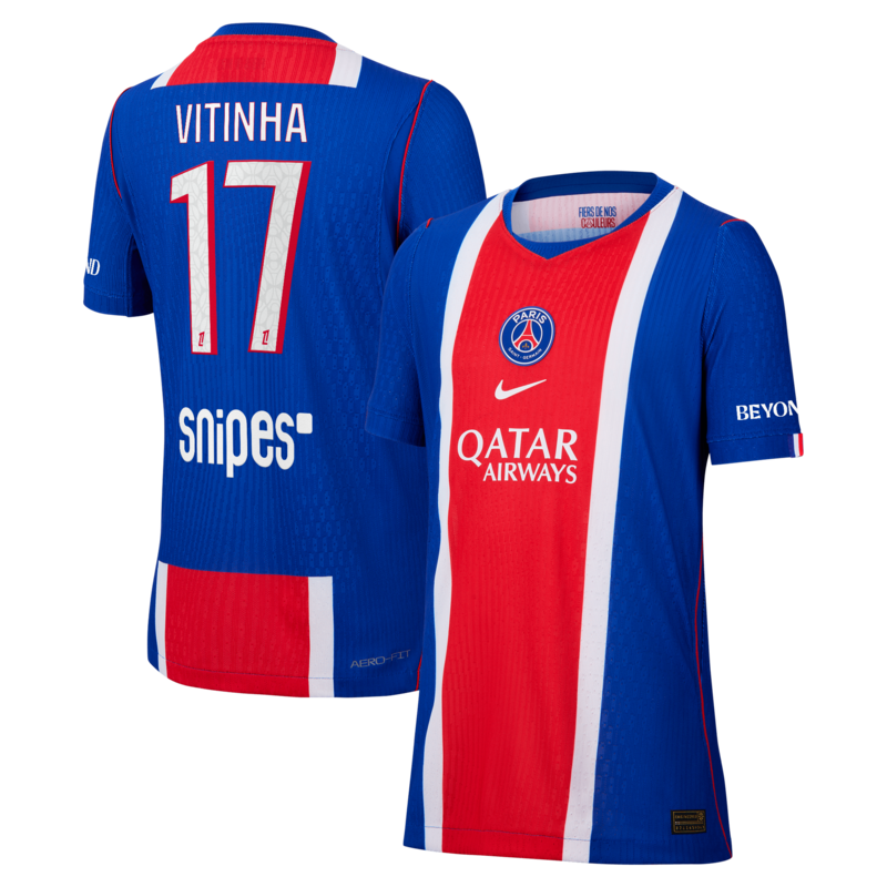 Maillot Domicile Match PSG Nike Aero-FIT 26/27 - Enfant avec flocage Vitinha 17
