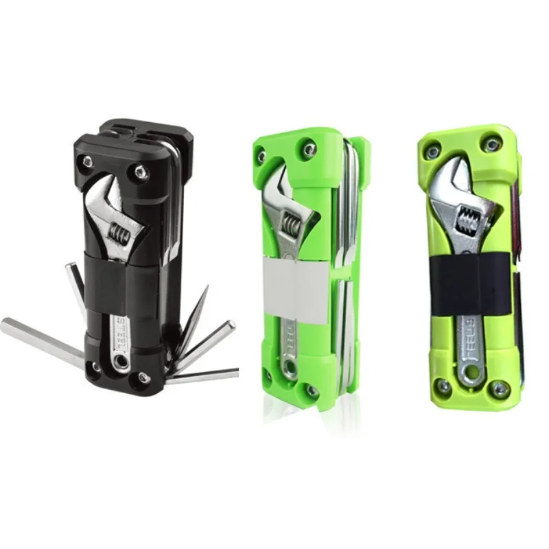 Outil de poche multifonction, outil polyvalent pour vélo, tournevis avec outils de réparation de pneus, outil pliable compact pour le bricolage et l'usage domestique