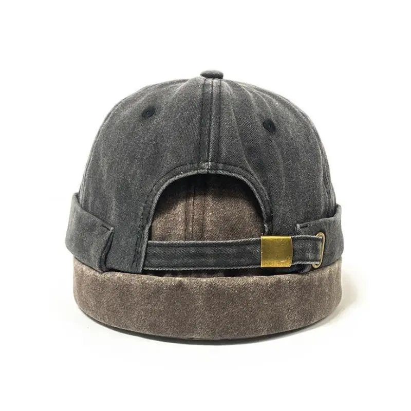 Cappello a cupola alla moda, berretto docker in denim, cappello senza visiera, berretto tinta unita, berretto da marinaio, berretti, cappello da papà regolabile, cappello a secchiello, per uomo e