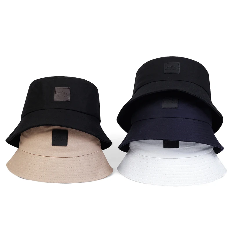 Unisex New York Leder-Label Persönlichkeits-Fischerhüte Outdoor Freizeitmützen Sonnenschutz-Hüte