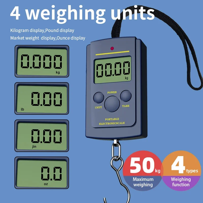 1PC Multifunktionale Mini 40kg/10g Elektronische Hängen Angeln Gepäck Balanca Tragbare Digitale Handliche Tasche Gewicht haken Skala Image