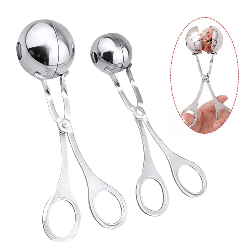 Edelstahl Frikadelle Clips Frikadellen Maker Werkzeug Nicht Stick Gefüllte Fisch Ball Reis Ball Eis, Der Form Küche Gadgets