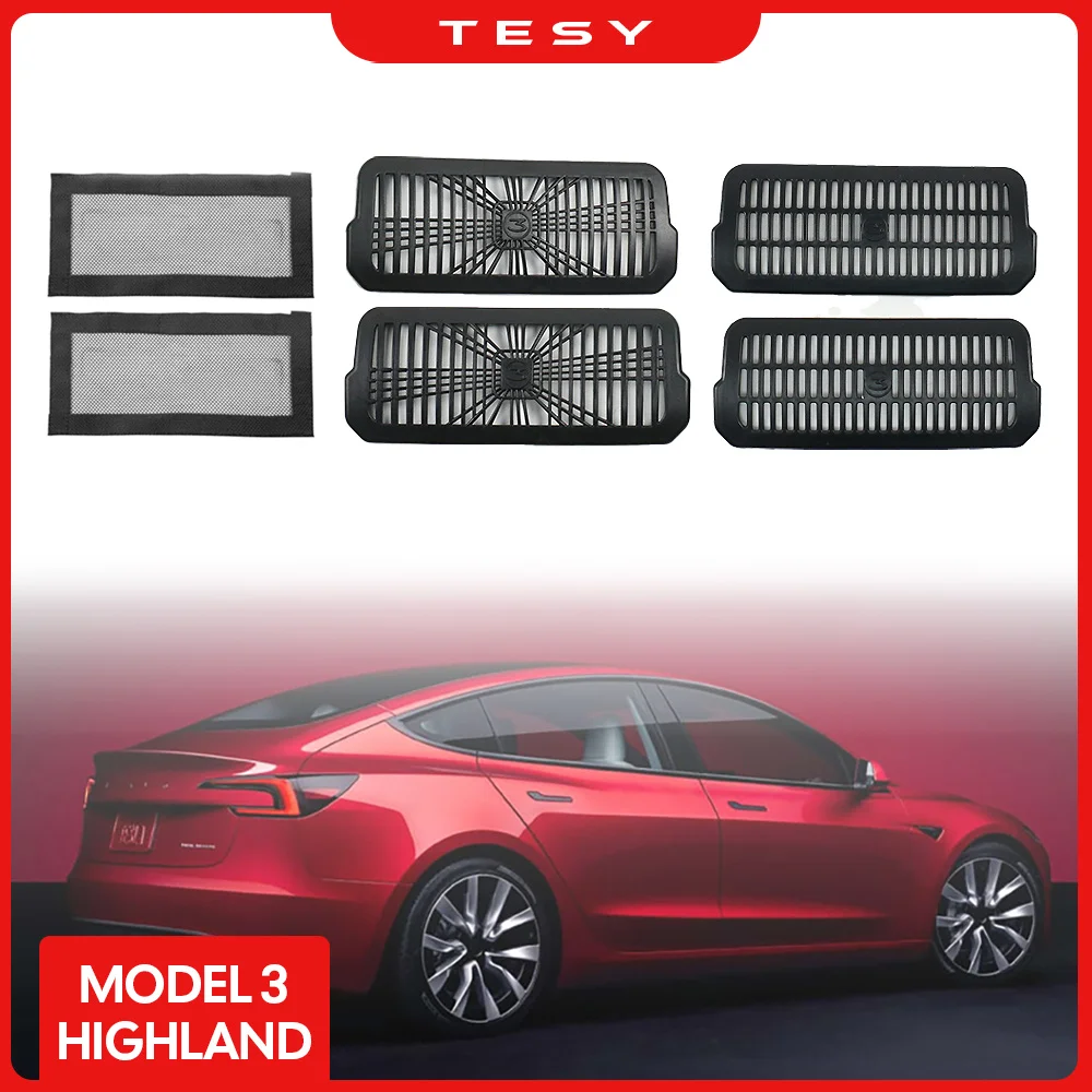 Für 2024 Tesla Model 3 Highland unter dem Sitz, hintere Lüftungsschlitze, Schutzabdeckung, blockierender Rücksitz-Auslass, Grillschutz, Zubehör Image
