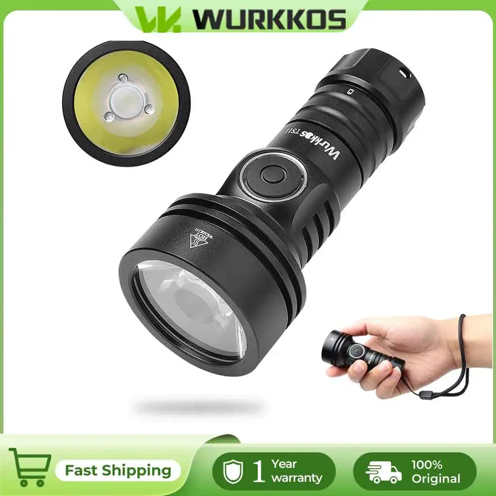 Wurkkos TS11 Mini 18350 Taschenlampe USB C wiederaufladbar EDC SFT40 Taschenlampe leistungsstark 2000 lm RGB zusätzlich IP68 wasserdicht Anduril 2.0 Image