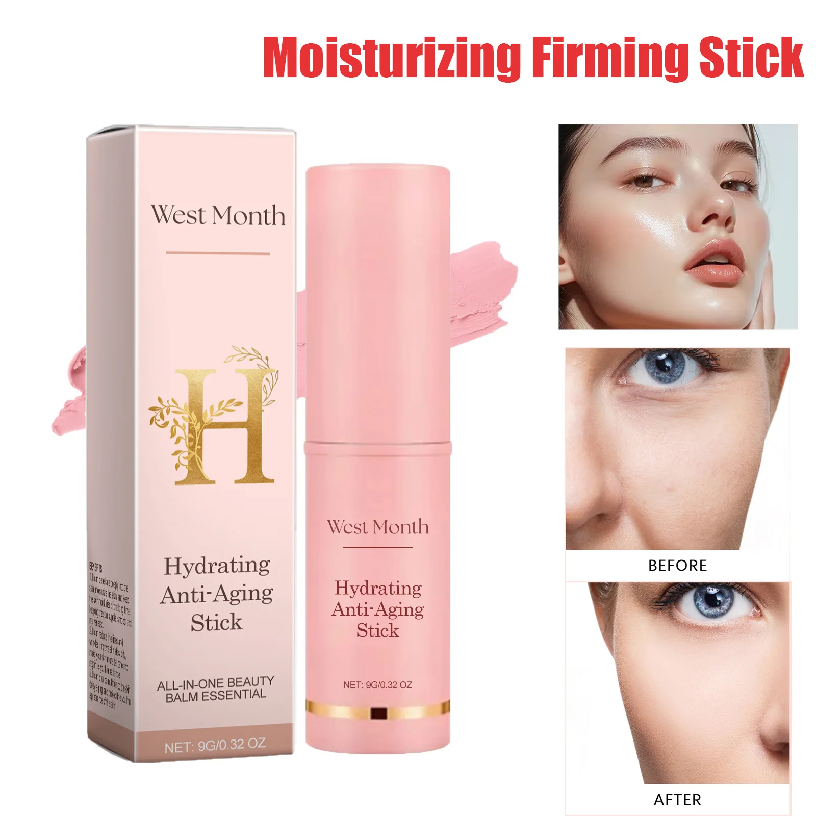 Feuchtigkeitsspendender Multi-Balm-Stick Anti-Falten-Balsam Kollagen Straffend Aufhellend Gesichtspflege für Glanzlose Haut Hydratisierende Hautpflege Image