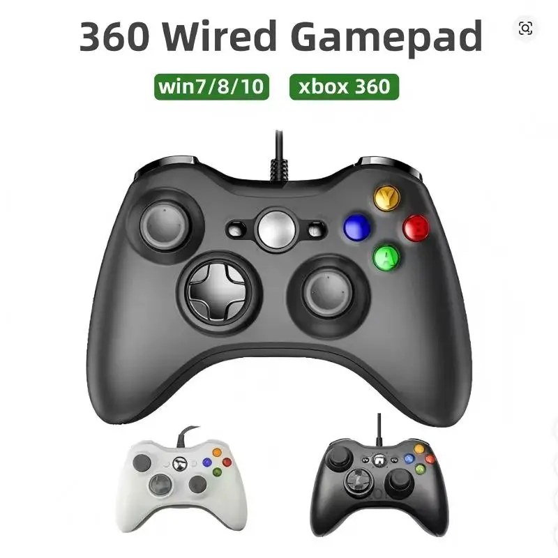 Für Xbox 360 Wired Game Controller USB Wired Joystick Gamepad für Microsoft Xbox 360, PC Windows 7,8,10 mit Dual-Vibration Turbo Image