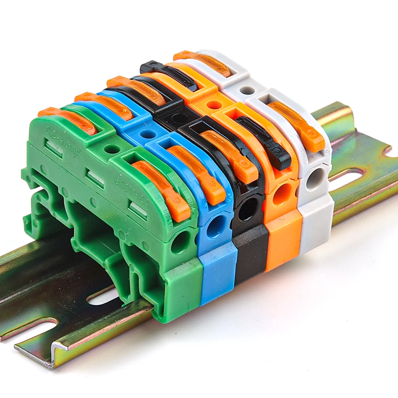5/10 stücke Din-schiene Terminal Block Draht Stecker 211 Schnell Draht Kompakte Spleißen Leiter Schnelle Kabel Stecker Leiter Image