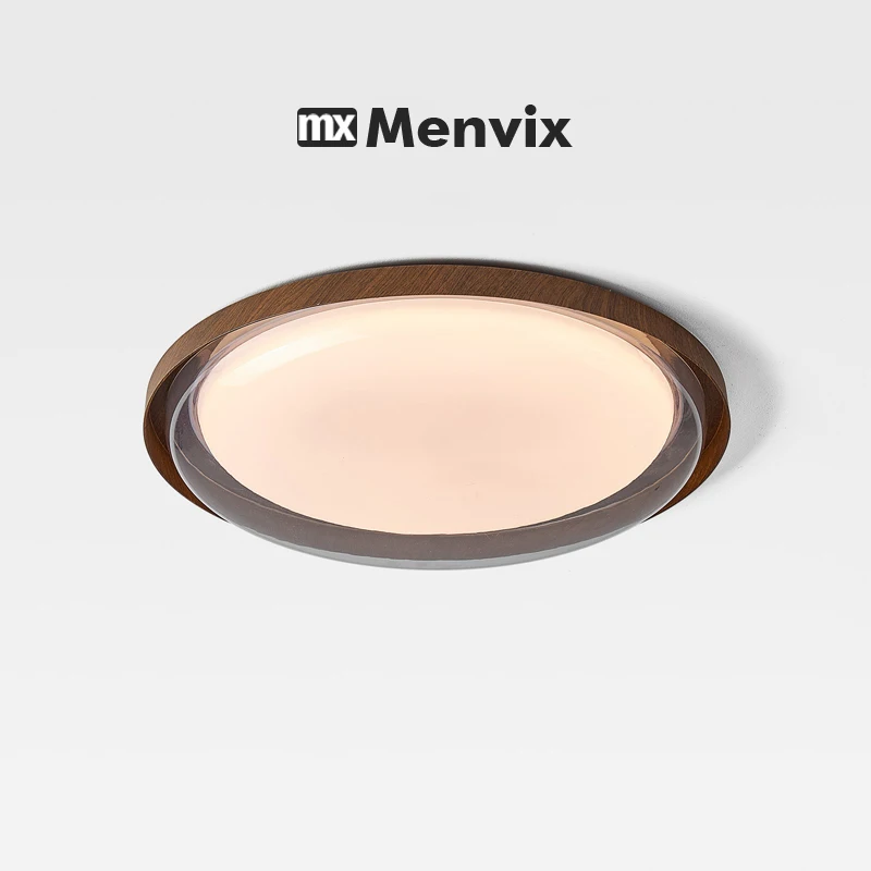 Menvix Luxus Led-deckenleuchte Holzmaserung Runde Kronleuchter Decke Lichter Nordic Glanz Dimmbare Lobby Wohnzimmer Schlafzimmer Lampe