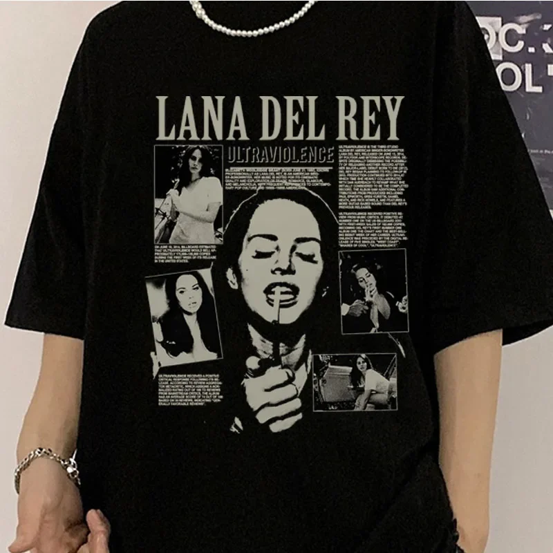 Sänger Lana Del Rey Print T Shirt Männer Frauen Mode Hip Hop Streetwear Harajuku Kurzarm Plus Größe T Shirt Unisex Top