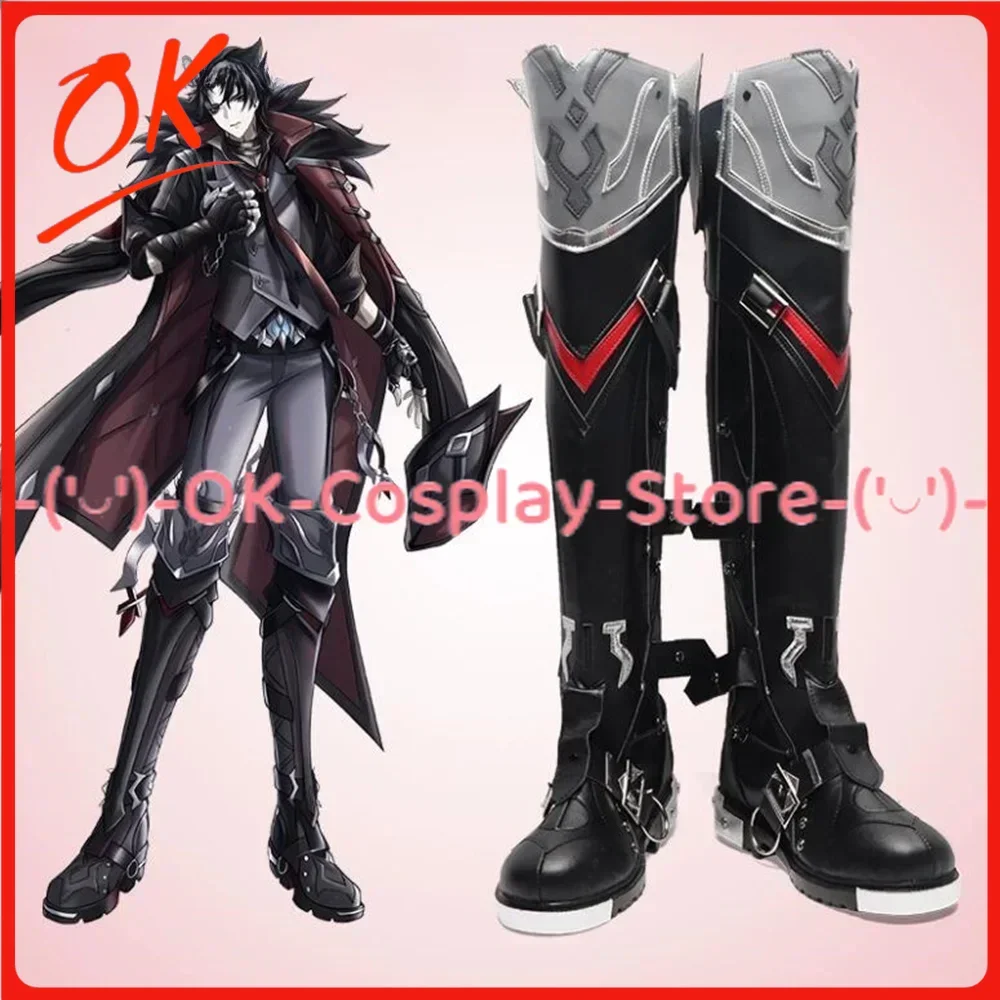 [Angepasst] Wriothesley Fontaine Genshin Impact Cosplay Schuhe Anime Roleplay Prop Halloween Karneval Party PU Leder Stiefel