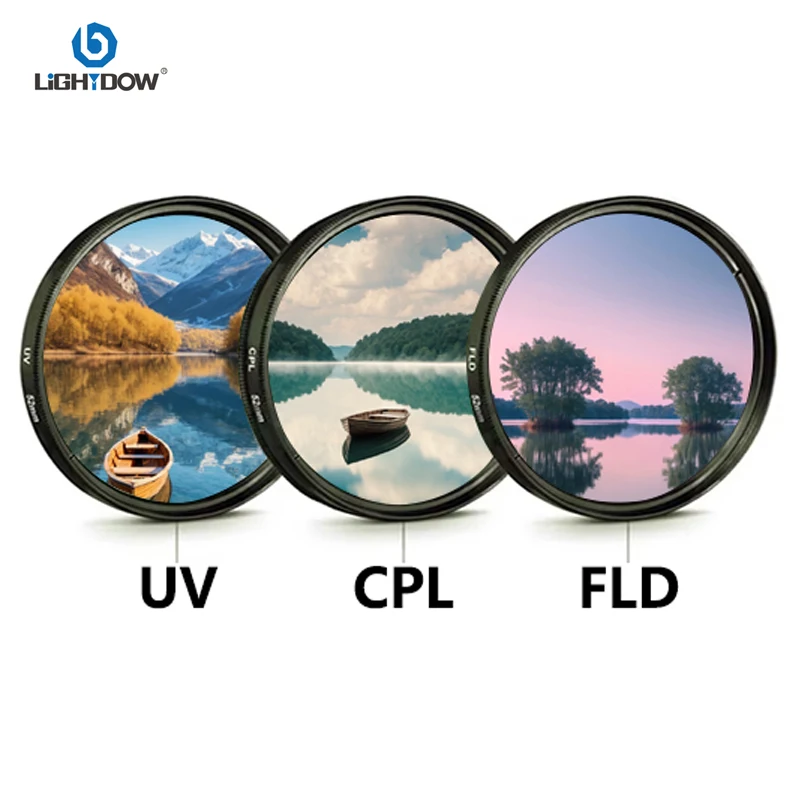 Lightdow FLD CPL UV-Objektivfilter 3-in-1-Kits Objektivfilter 49 mm 52 55 58 62 67 72 77 82 mm für Nikon Cannon Sony Pentax Fuji Kamera Image