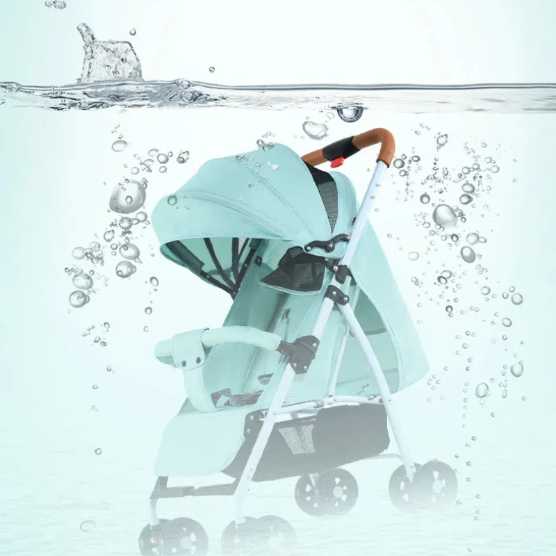 Tragbarer Outdoor-Kinderwagen, bidirektional, sitzend und liegend, zusammenklappbar, vierrädrige Stoßdämpfung, kann sitzen oder liegen Image