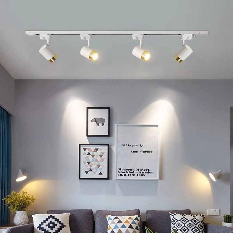 Komplett set LED-Schienen leuchte Schiene 110-220V Cob Deckens chiene Lampe Spot beleuchtung für Bekleidungs geschäft Wohnzimmer Decken leuchten deckenleuchte deckenstrahler led strahler lampenschiene Image