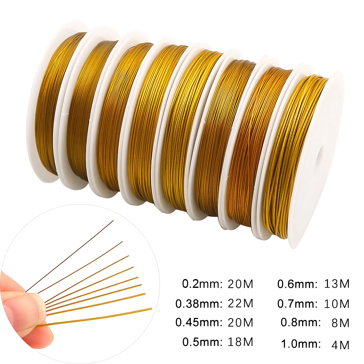 Silber/Gold-Ton Perlen Draht Beschichtet Edelstahl Draht Tiger Schwanz Beständig Starke Linie Schmuck Machen DIY Armband Halskette