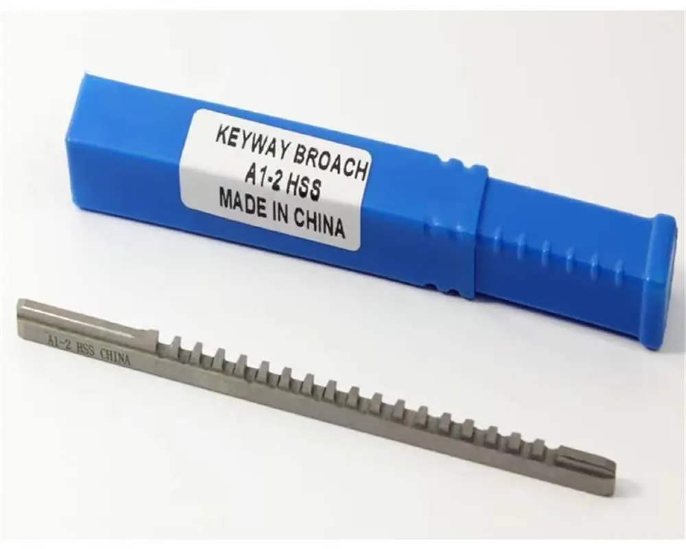 2 mm Push-Typ-Keilnut-Räumnadel, A1, metrische Größe, HSS-Keilnut-Schneidwerkzeugmesser für die Metallbearbeitung von CNC-Fräsen Image