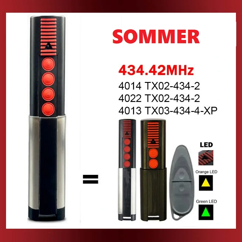 SOMMER 434,42 MHz TX03 434 4 XP Fernbedienung Tor SOMMER 4013 TX03-434-4-XP 4014 TX02-434-2 4022 TX02-434-2 Garagentoröffner Image
