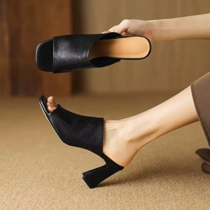 2025 Sexy Mode Sommer Frauen Sandalen Offene spitze Slingback Party Schuhe High Heels Hausschuhe Pumps Schuhe Frau 34-41