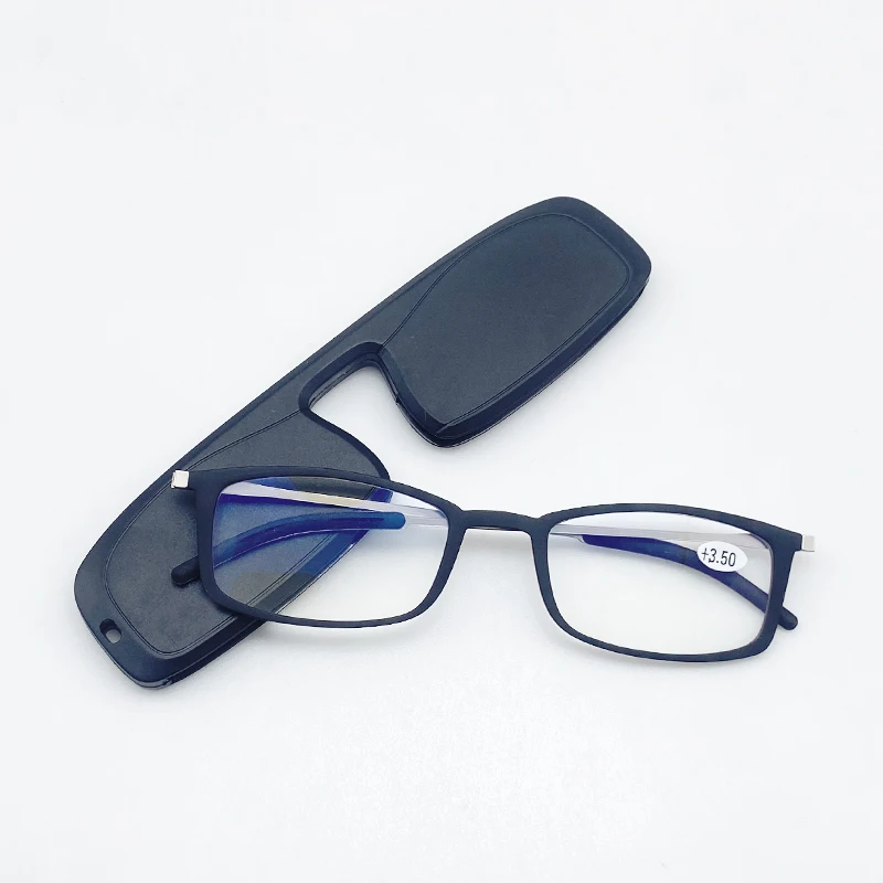 Mai Blume Hohe Qualität Licht Anti-Blue Ray Lesebrille TR90 Dünne Tragbare Presbyopie Brille Gläser Männer Mit Fall + 3,5 Image