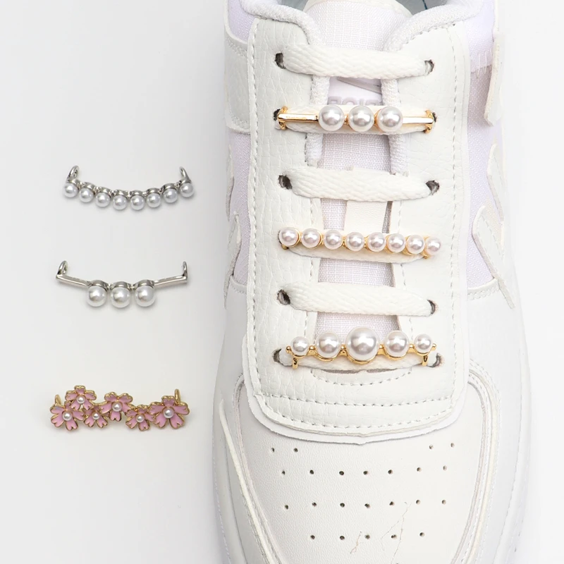 Schnürsenkel Dekorationen Clips Perle Kristall Frauen Dekorative Schuh Clips Charme für Turnschuhe Casual Schuhe Stilvolle Zubehör 1PCS Image