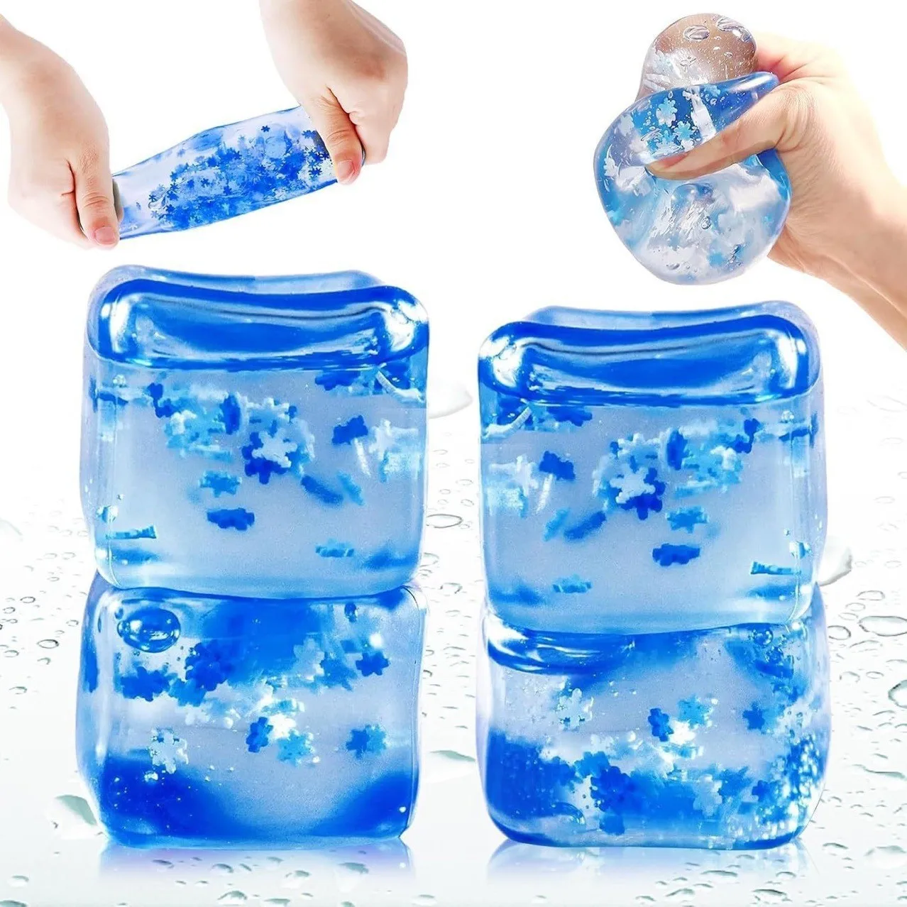 Stress-Würfel Quetschbare Fidget-Spielzeuge zur Entspannung Hochdichtes Gel-Gefülltes Fidget-Spielzeug für Klassenzimmer Sensorische Beruhigungsspielzeuge für Kinder und Erwachsene Image