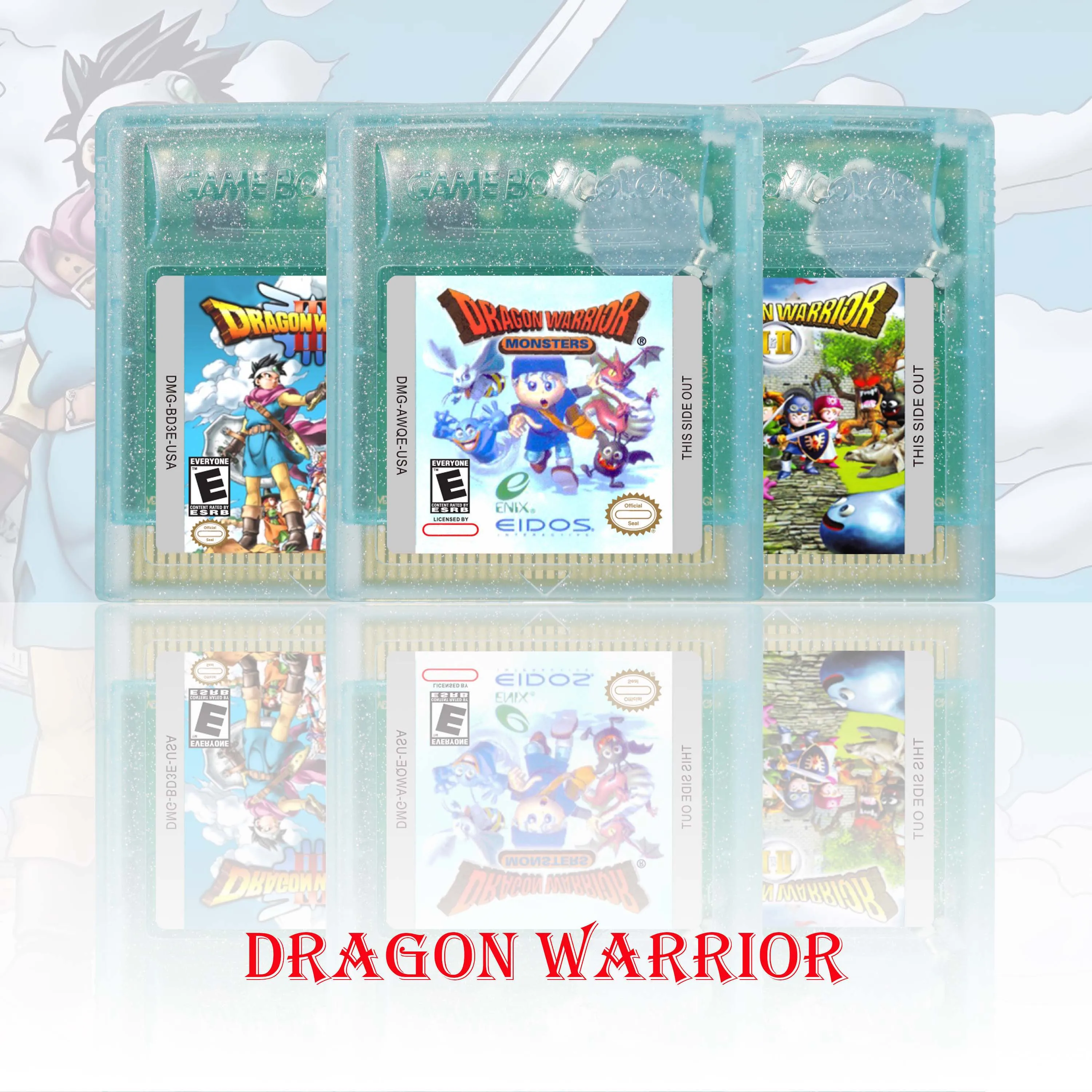 Dragon Warrior Serie GBC Spielmodul 16-Bit-Videospielkonsolenkarte Hochwertig mit Batterie GBC Videospiel
