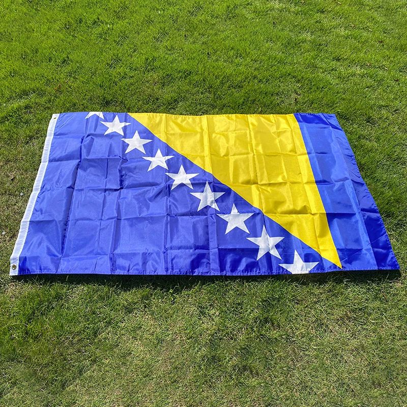 aerlxemrbrae 90*150cm Bosnien- und Herzegowina-Flagge Banner Hängende Nationalflagge Bosnien und Herzegowina Image