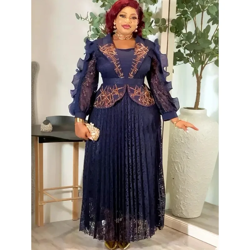 Übergröße Spitzen-Hochzeitskleid 2026 Afrikanische Kleider für Frauen Dashiki Ankara Türkei Abendkleid Elegante Damenbekleidung Image