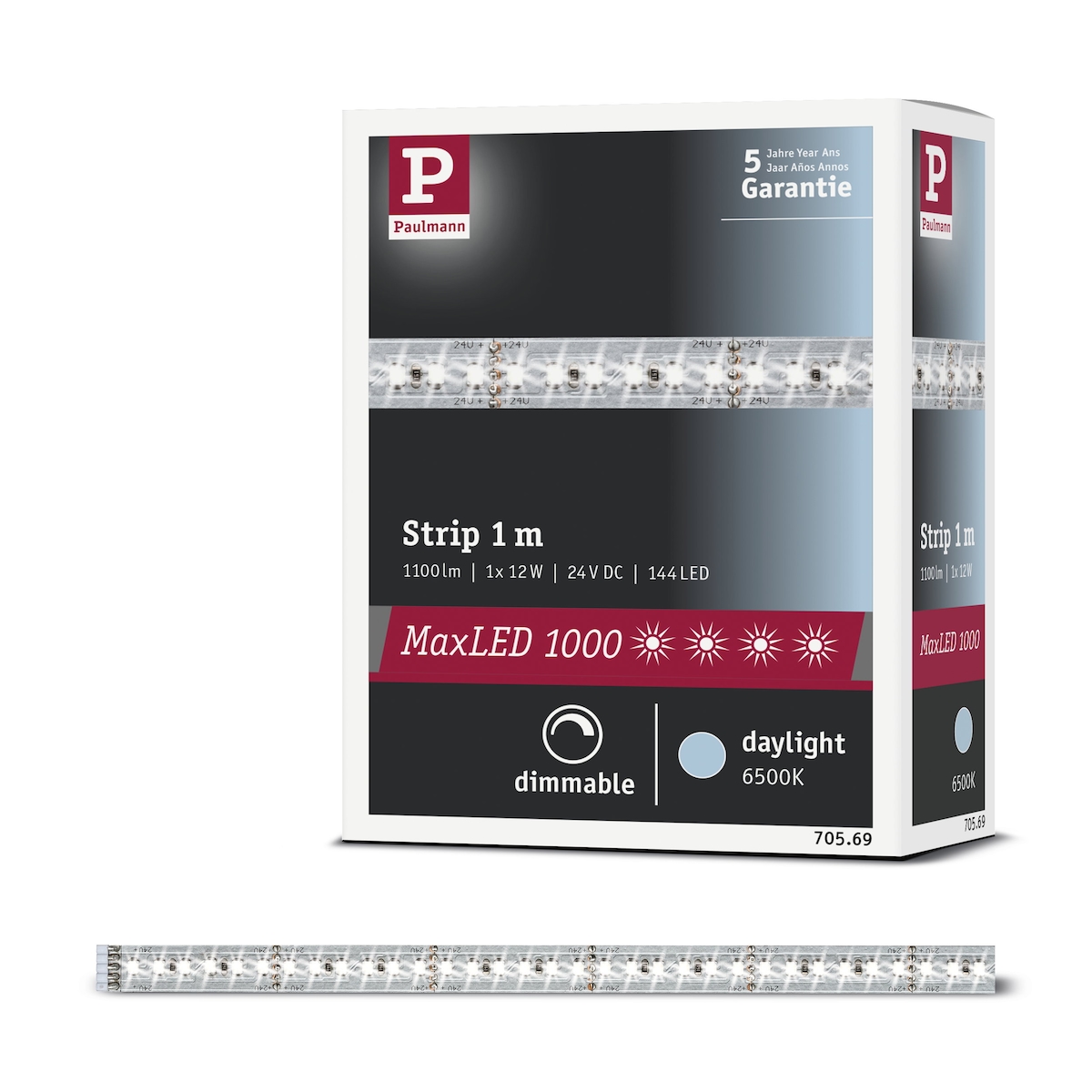 Paulmann MaxLED 1000 LED Strip Erweiterung 1m Tageslichtweiß 11,5W 1100lm/m 6500K 70569 Image