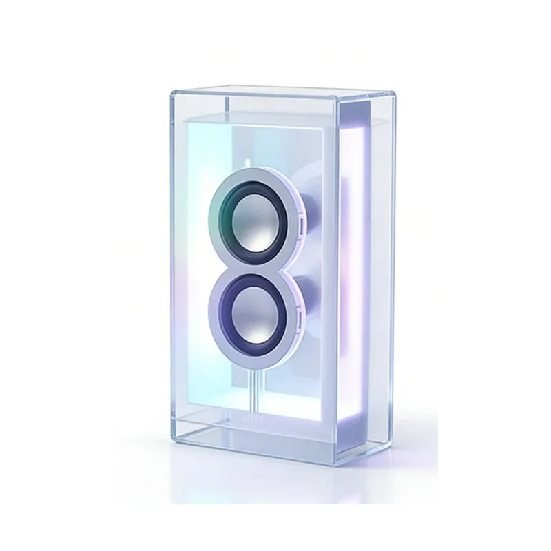 Nouvelle Enceinte Portable Transparente 2026, Audio Bluetooth à Double Haut-parleur, Lumière Ambiante RGB, Enceinte Sans Fil pour PC Portable et Extérieur