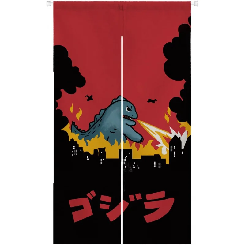 VIKAMA Türvorhang mit japanischen Cartoon-Monstern, nordischer Stil, Eingangsdekoration, Trennvorhang, Sichtschutz, Türvorhang Image