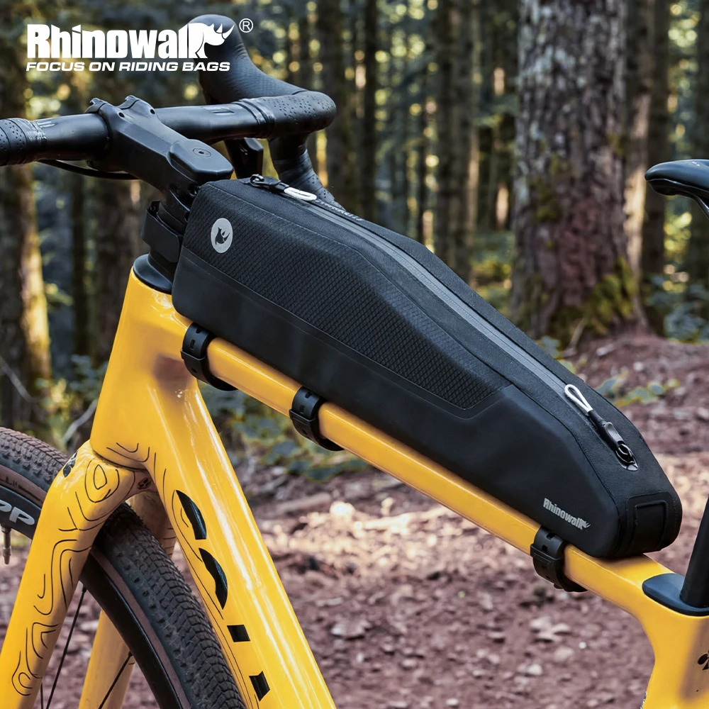 Rhinowalk Fahrradrahmentasche, Oberrohrtasche, lackschonend, wasserdicht, Schrauben- und Riemenbefestigung, kein Kontakt mit den Beinen, für MTB & Rennrad Image